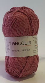Laine Pingouin Coton Esterel 3 Lurex Rf Bois de rose 