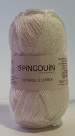Laine Pingouin Coton Esterel 3 Lurex Rf Blanc