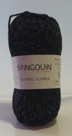 Laine Pingouin Coton Esterel 3 Lurex Rf Noir 